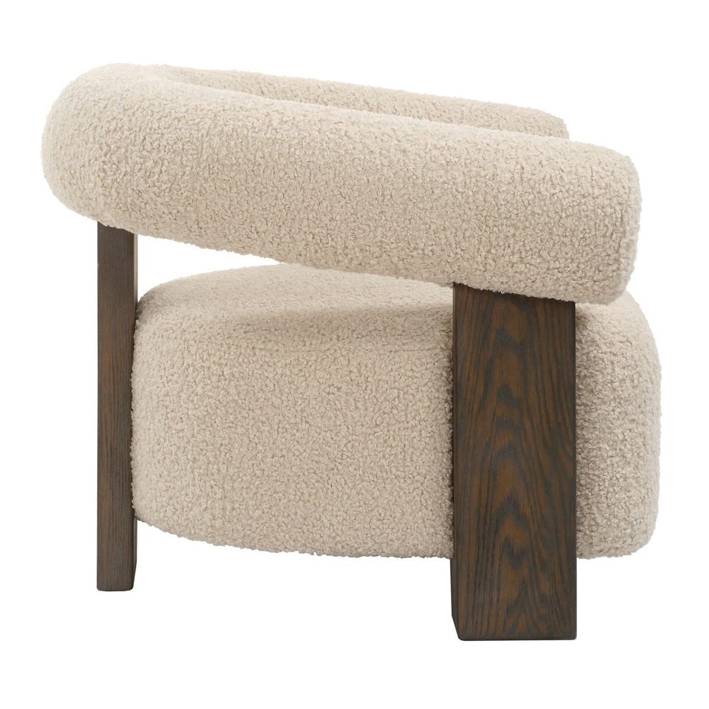 Linen Faux Shearling Accent Chair