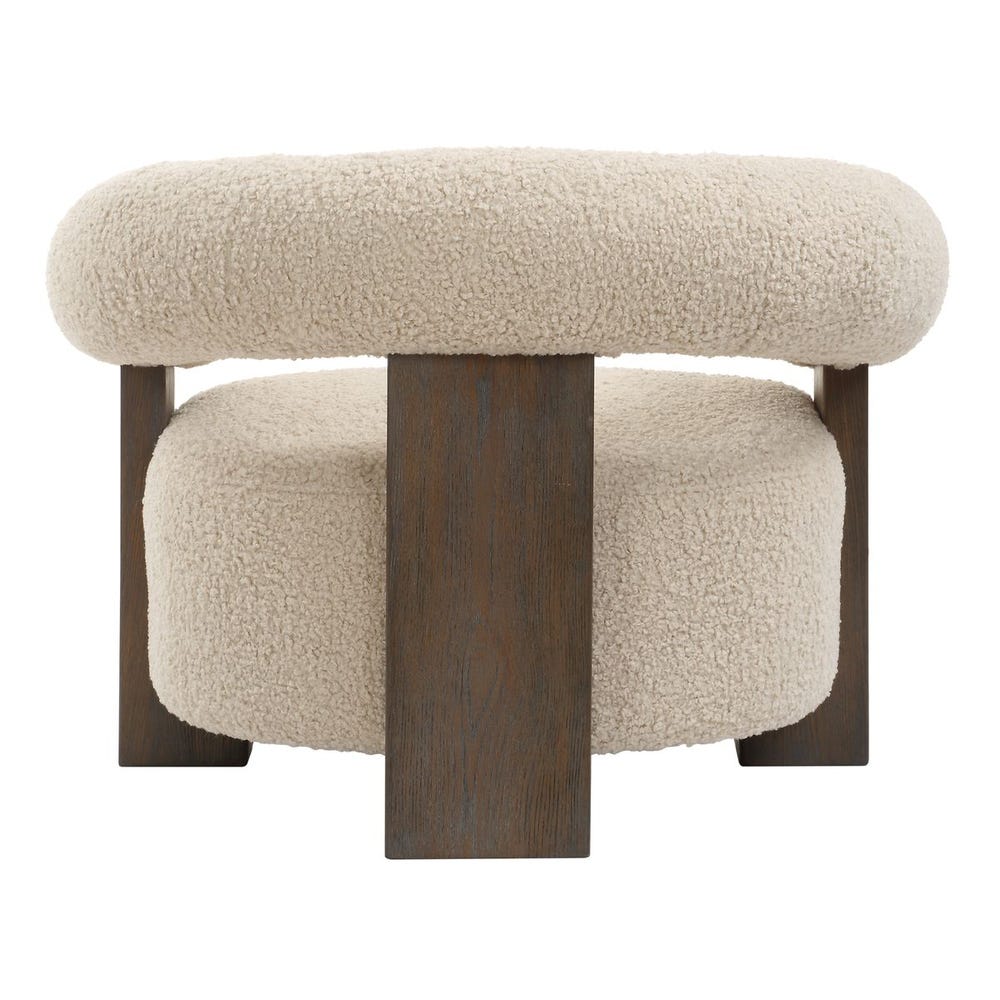 Linen Faux Shearling Accent Chair