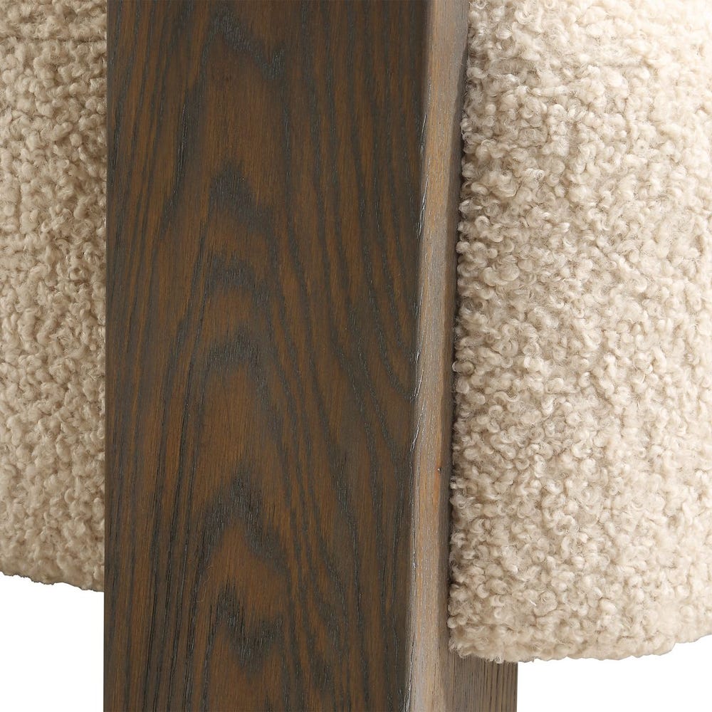 Linen Faux Shearling Accent Chair