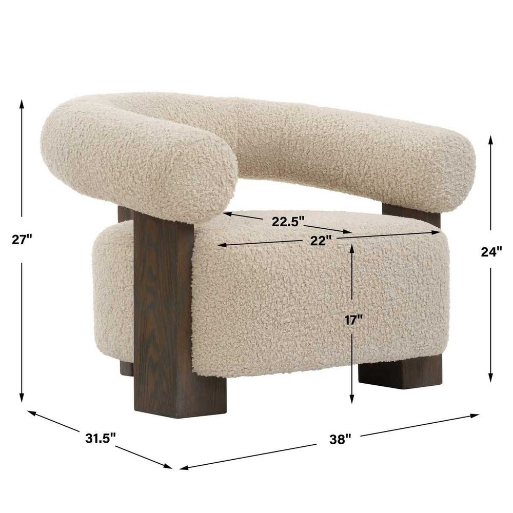 Linen Faux Shearling Accent Chair