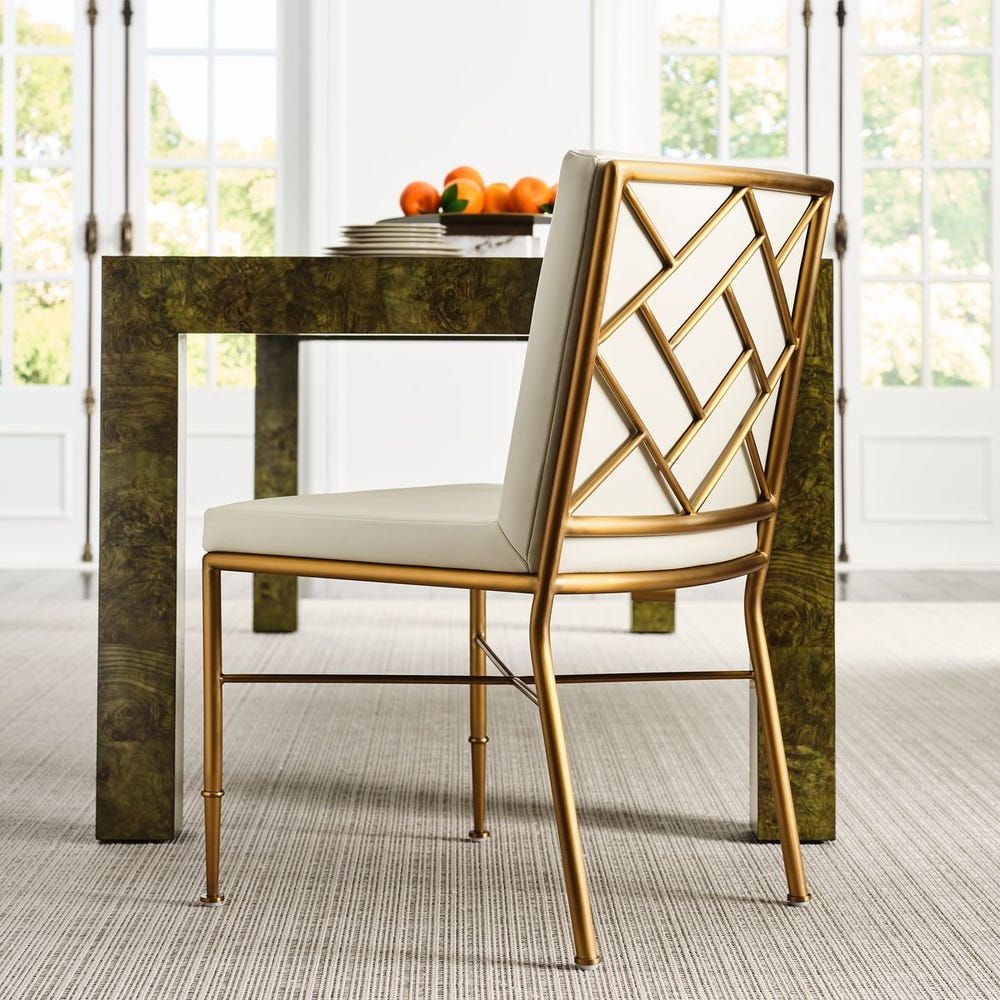 Lisette Brass Fretwork Dining Chair
