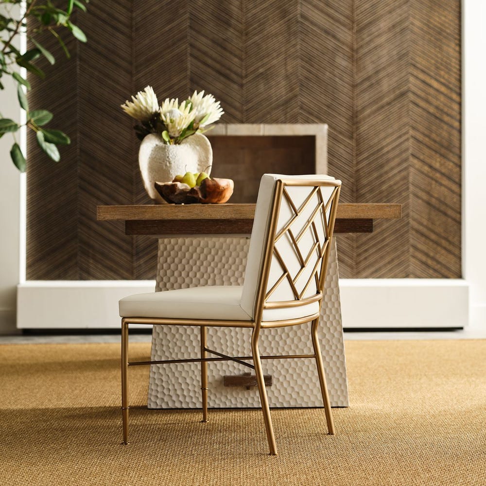 Lisette Brass Fretwork Dining Chair