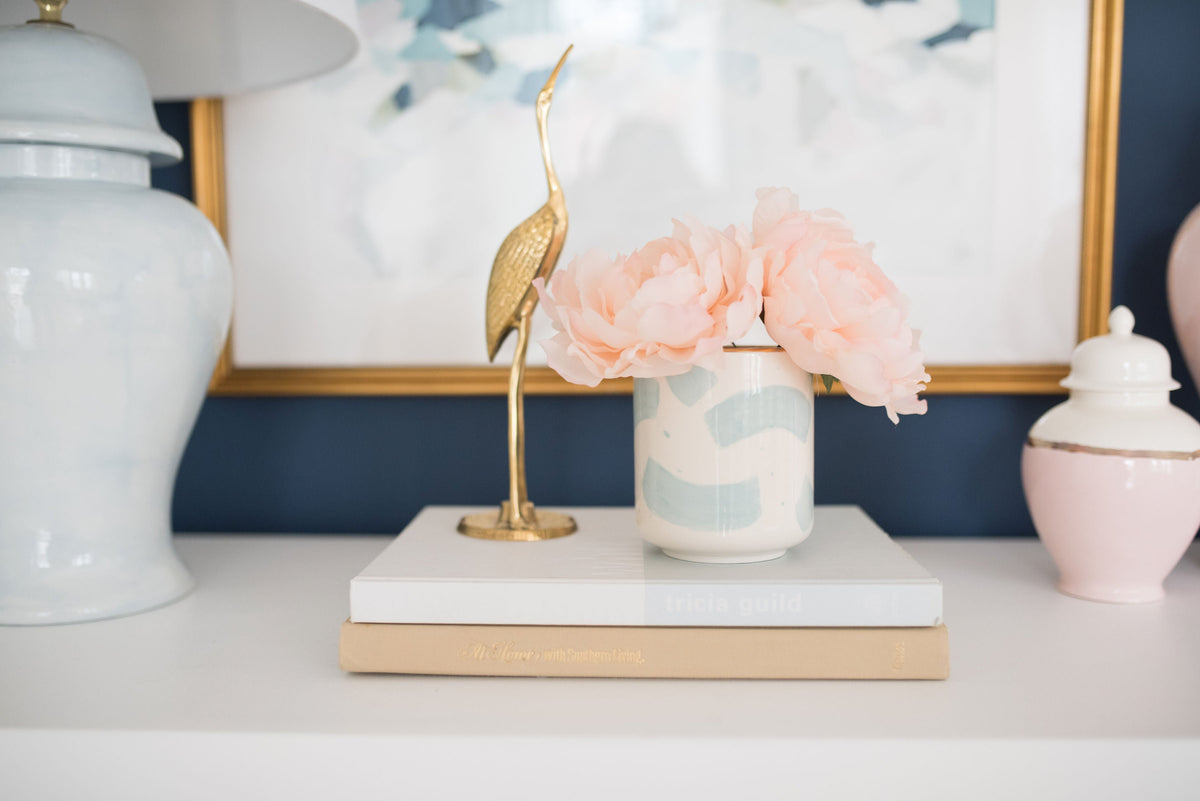 Hydrangea Light Blue Ginger Jar Lamp