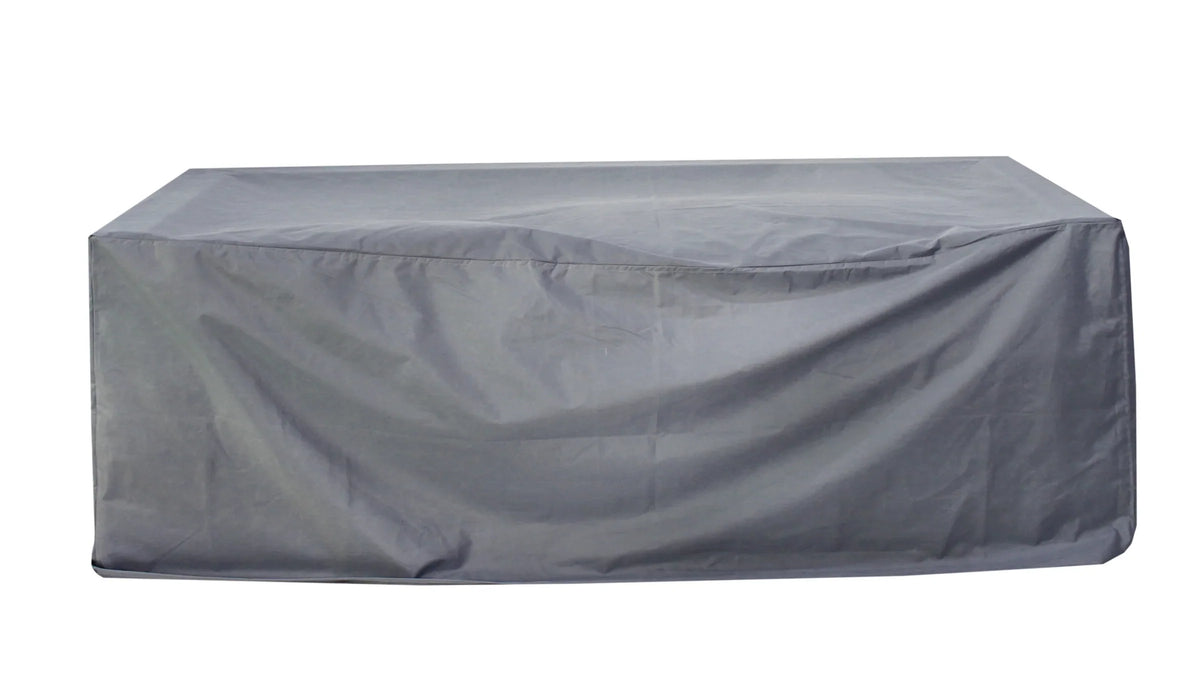 Paradiso Outdoor Solid Teak Wood Love seat - Gray Fabric