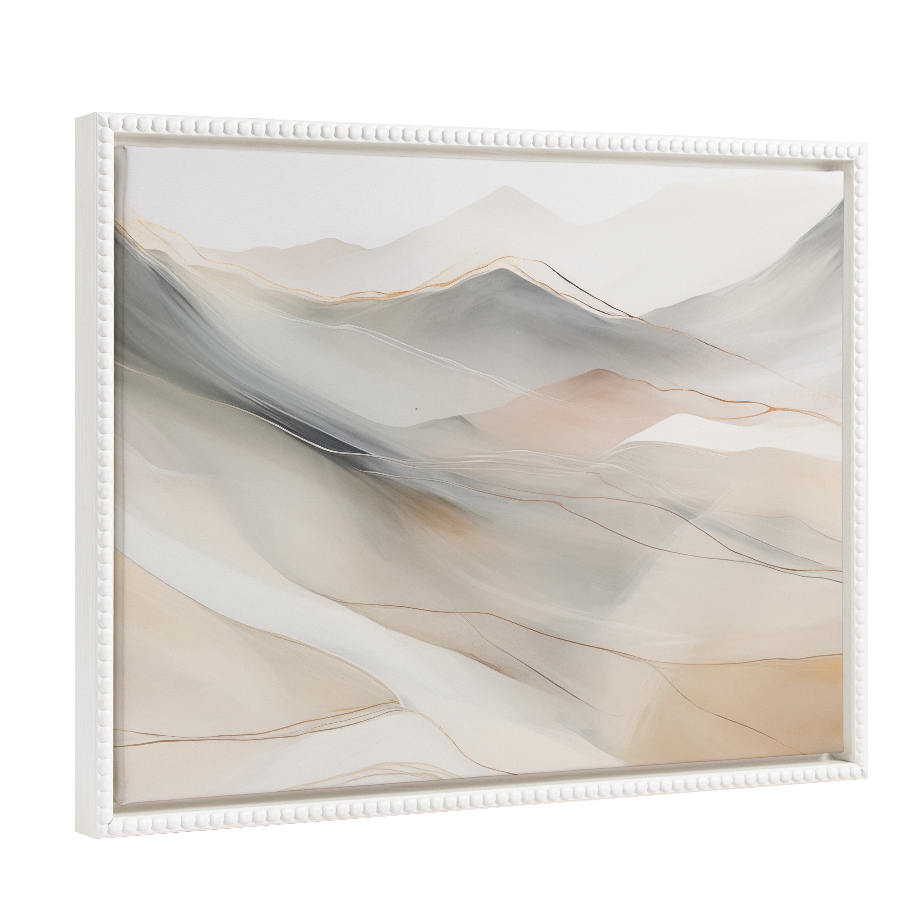 Sylvie Beaded Abstract Mystic Mountain Landscape Framed Canvas by The Creative Bunch Studio