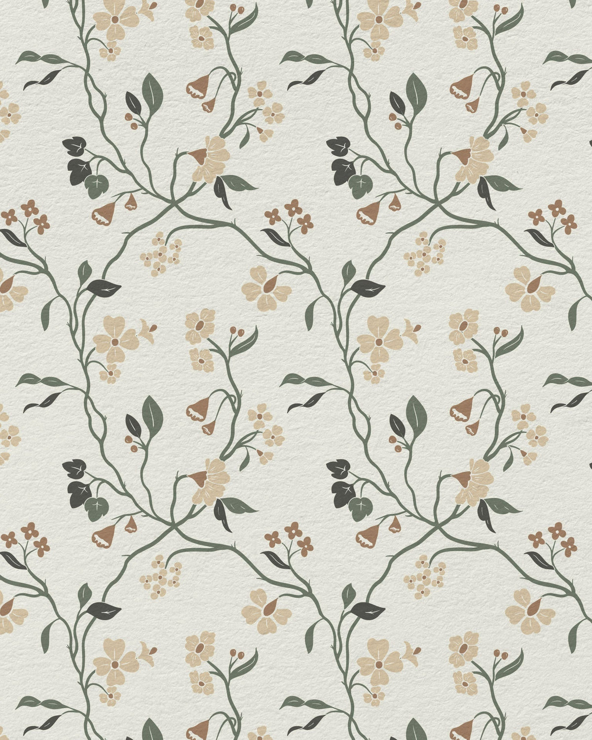 Lunaria Vine Wallpaper in Soft Alabaster