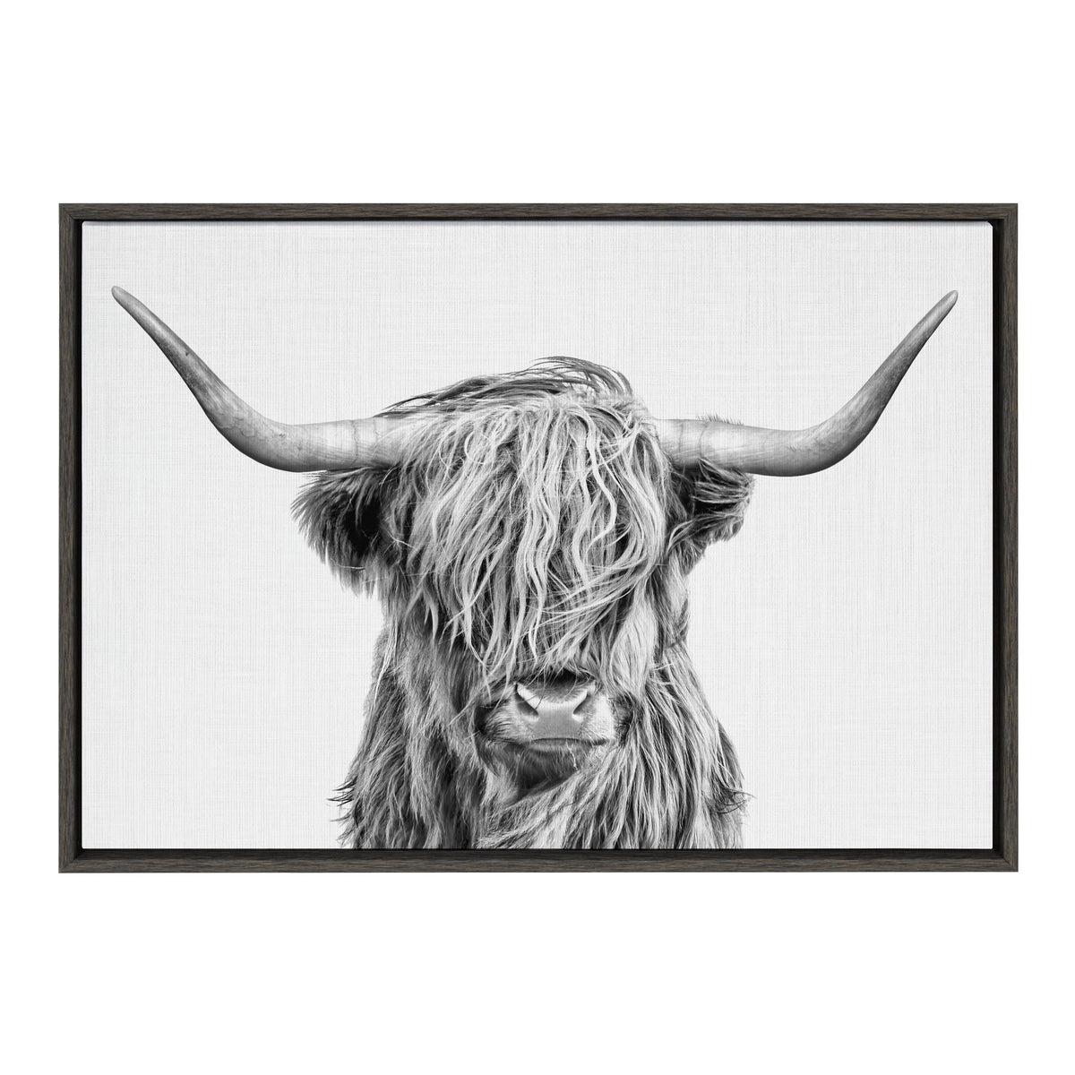 Sylvie Highland Cow 2 Framed Canvas by Simon Te of Tai Prints
