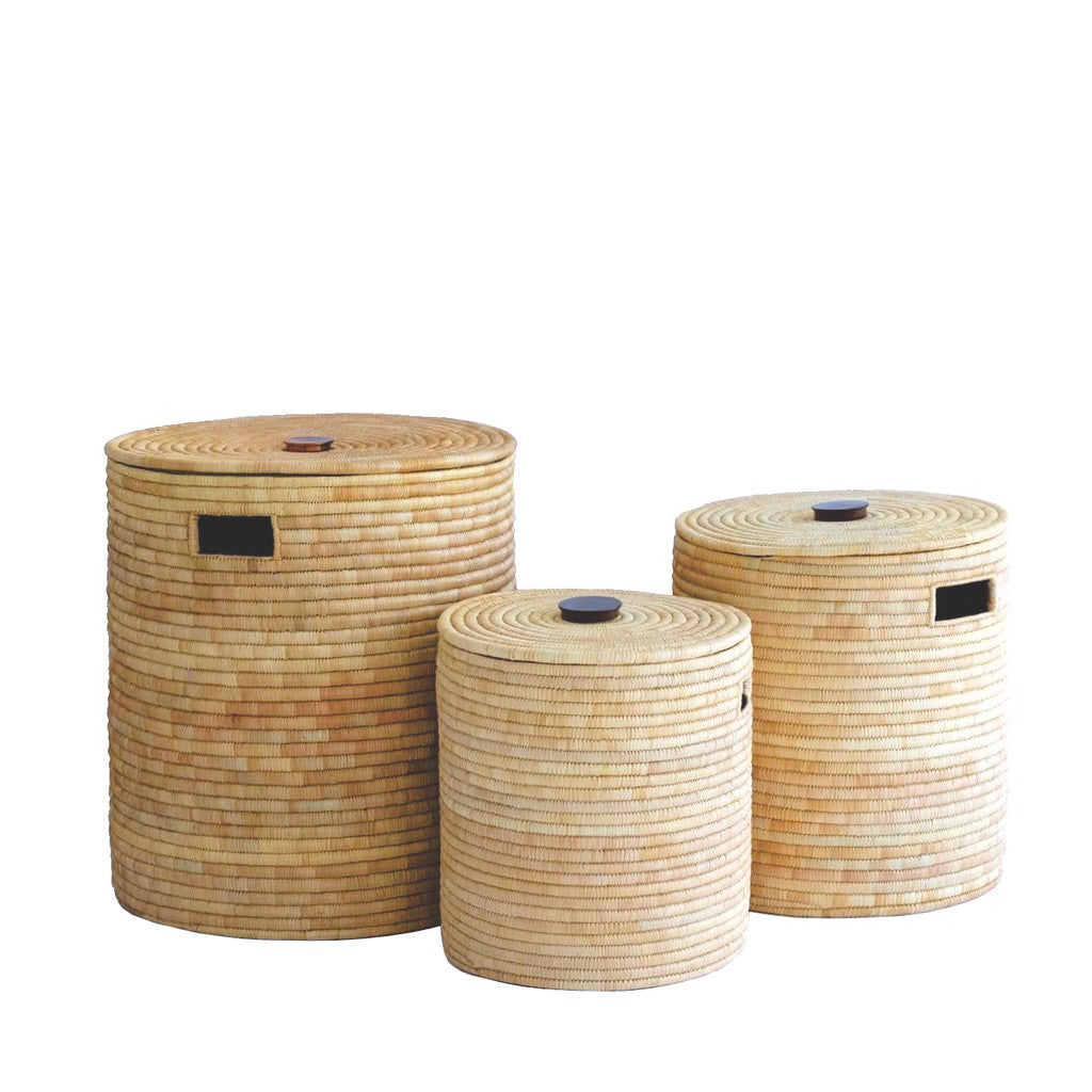 Malawi Basket with Wooden Handle - Large