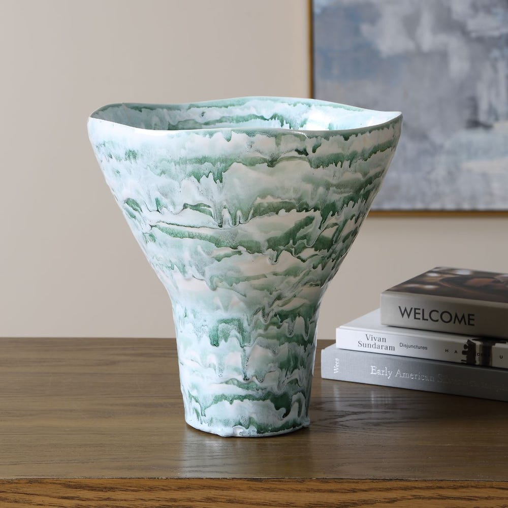 Jameis Ceramic Watercolor Pedestal Vase
