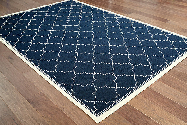 Medalia Marina Indoor / Outdoor Rug - Navy / Cream