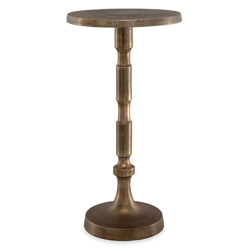 Marlow Textured Brass Sculptural Drink Table