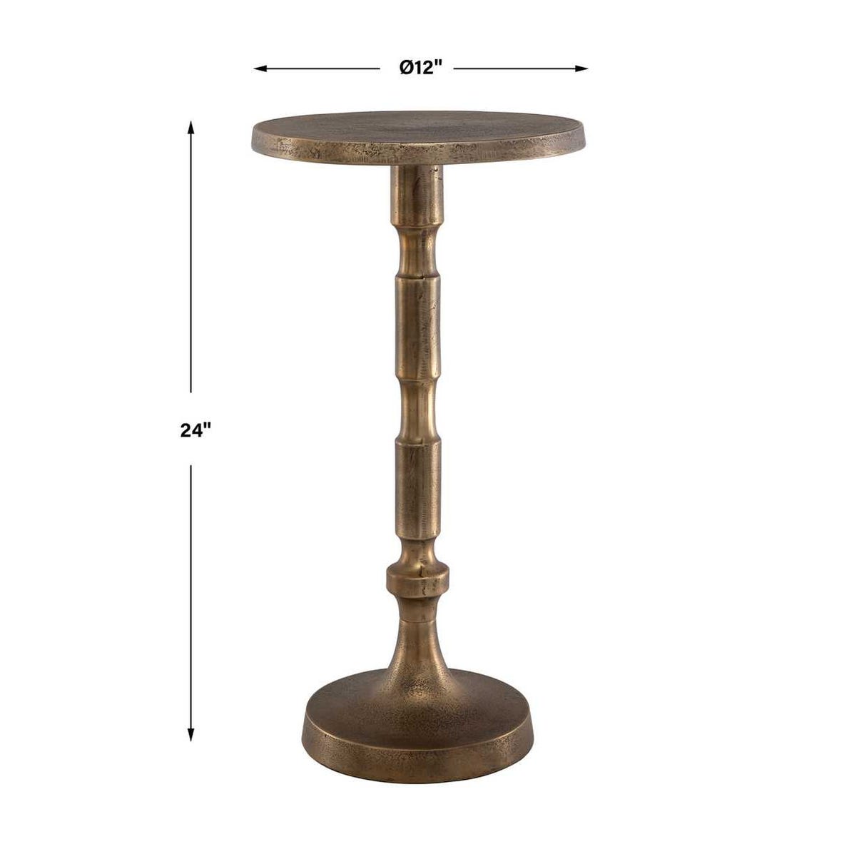 Marlow Textured Brass Sculptural Drink Table