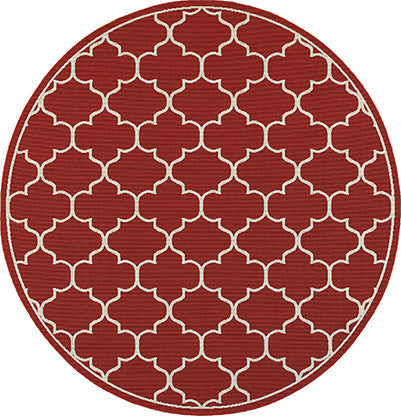 Meridian Indoor / Outdoor Rug - Burnt Red / Off-White