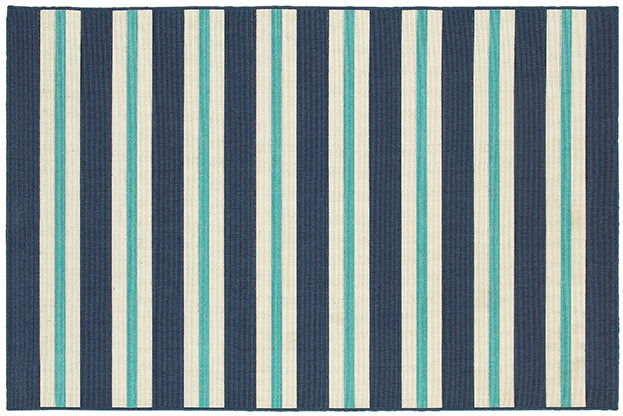 Meridian  Indoor / Outdoor Rug - Navy / Camel / Sky Blue