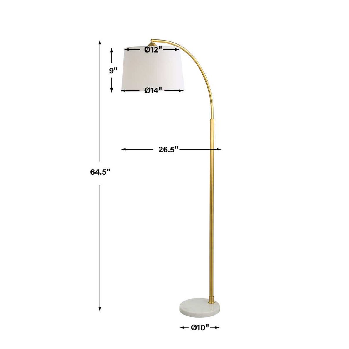 Micah Adjustable Metallic Arc Floor Lamp