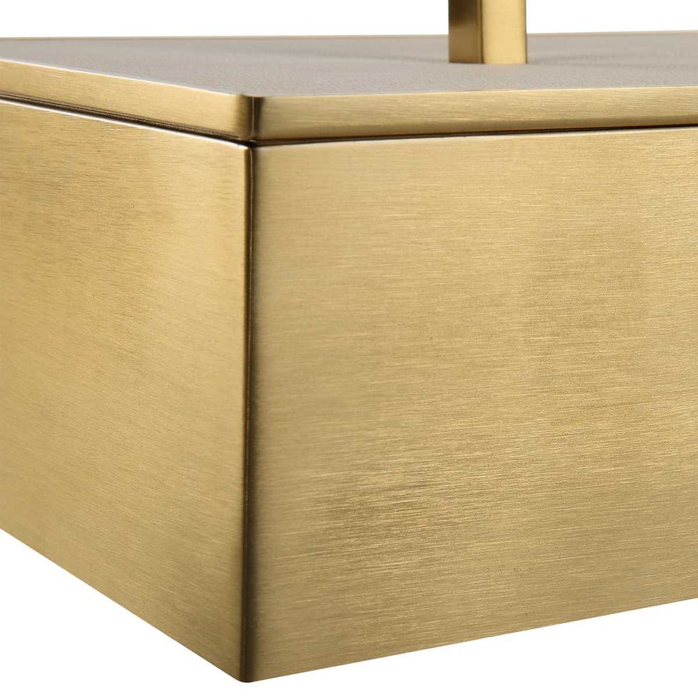 Elegant Gray Faux Shagreen Brass Box