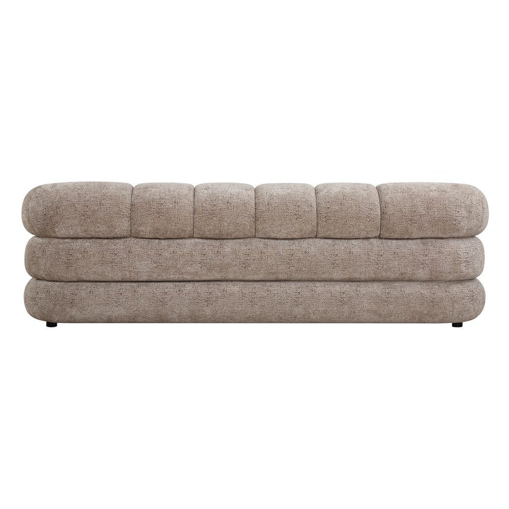 Mocha Channel Tufted Sofa