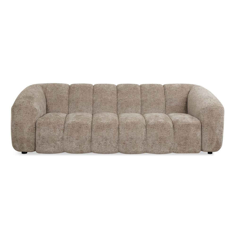 Mocha Channel Tufted Sofa