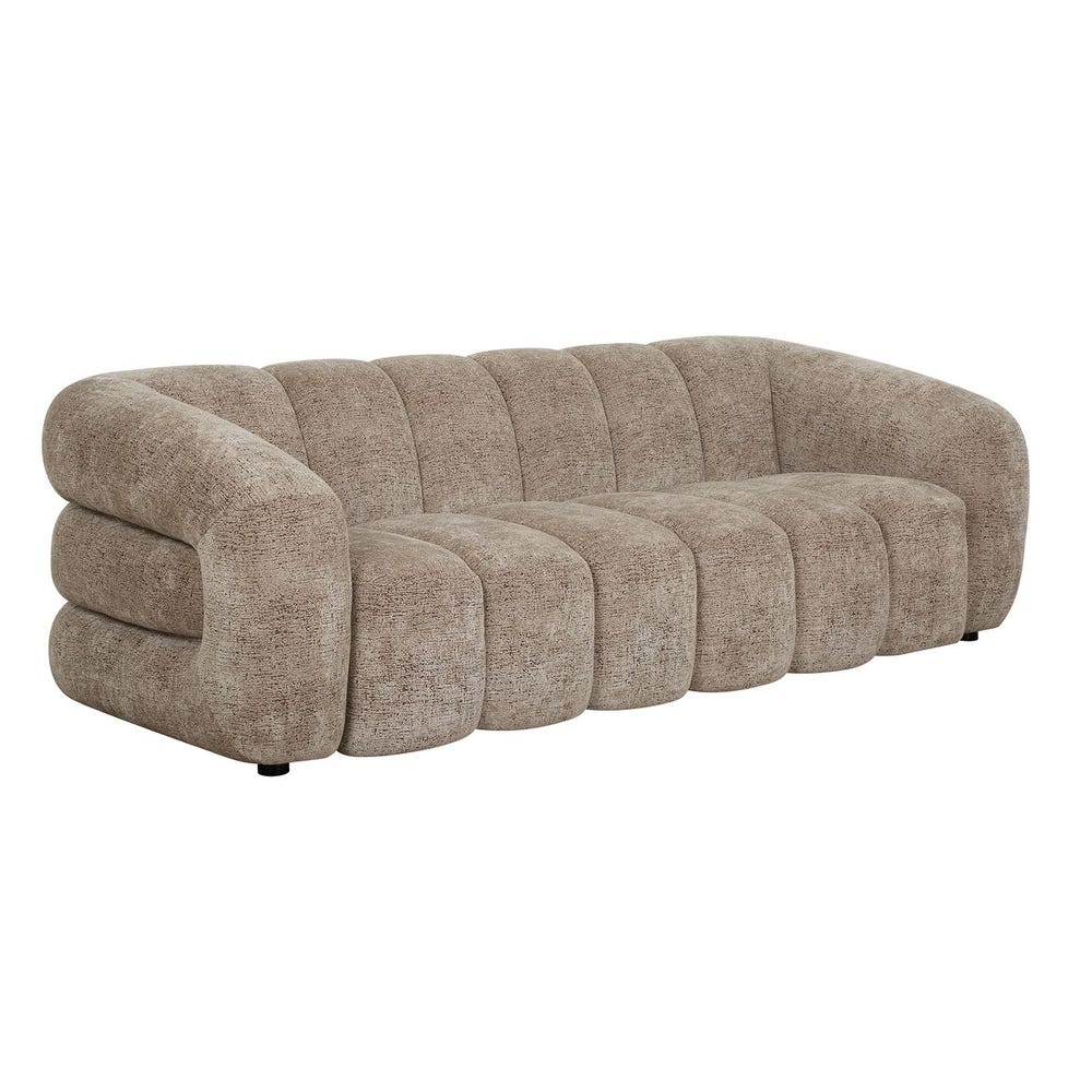 Mocha Channel Tufted Sofa