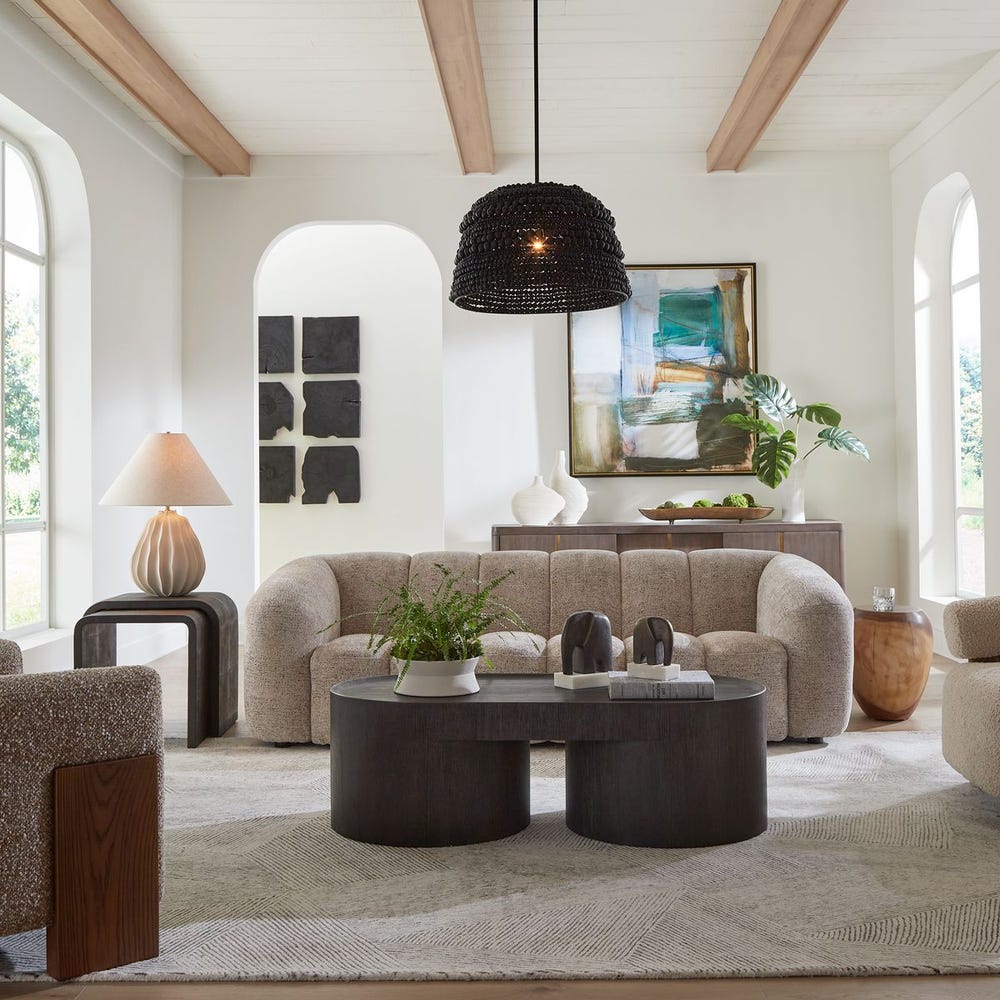Mocha Channel Tufted Sofa
