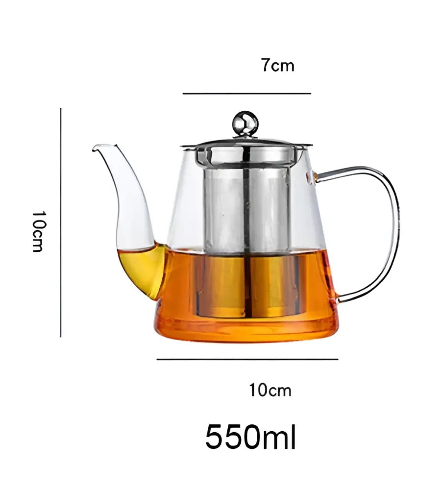 Modern glass tea infuser pot kitchen filtered teapot