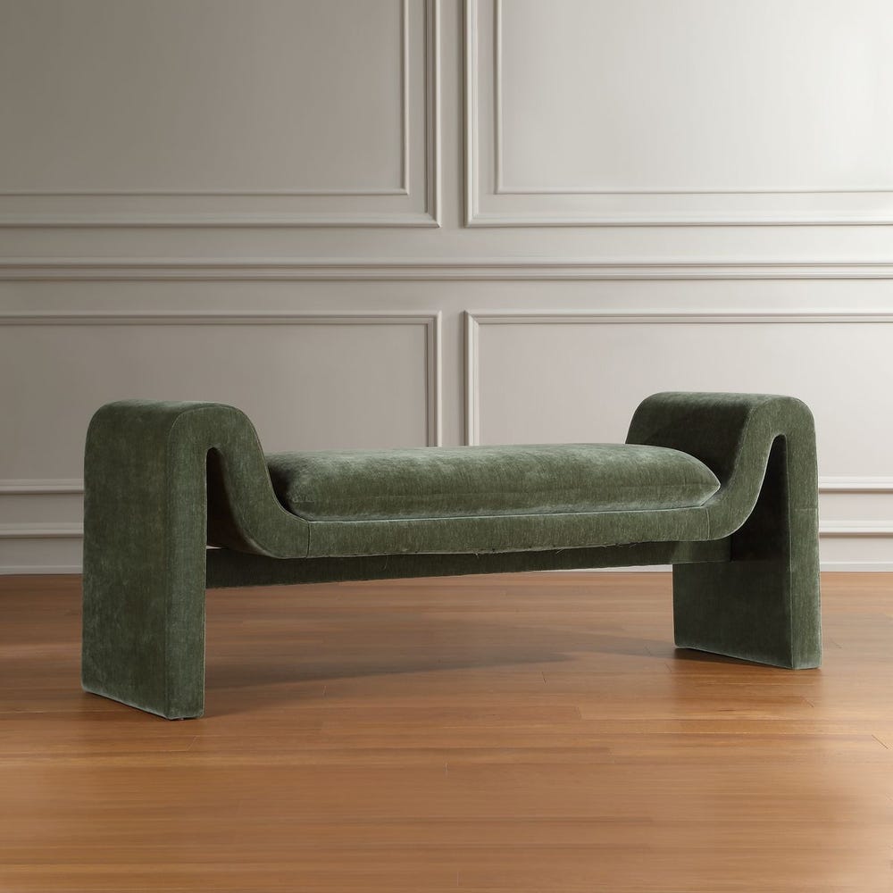 Mossvale Distressed Velvet Bench