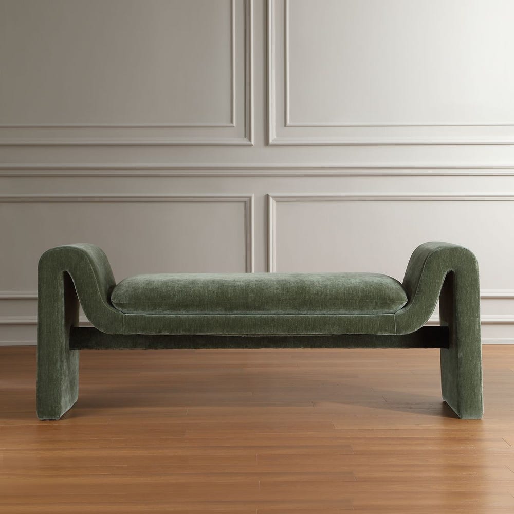 Mossvale Distressed Velvet Bench