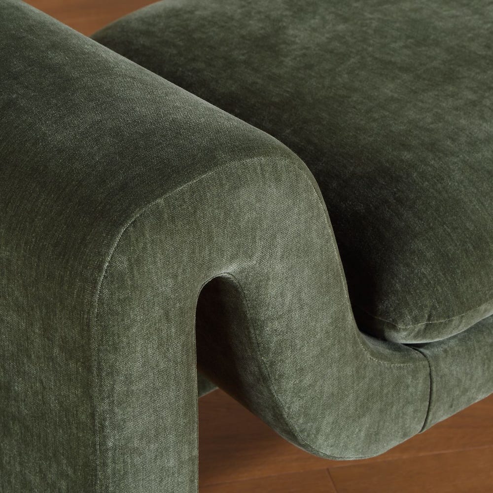 Mossvale Distressed Velvet Bench