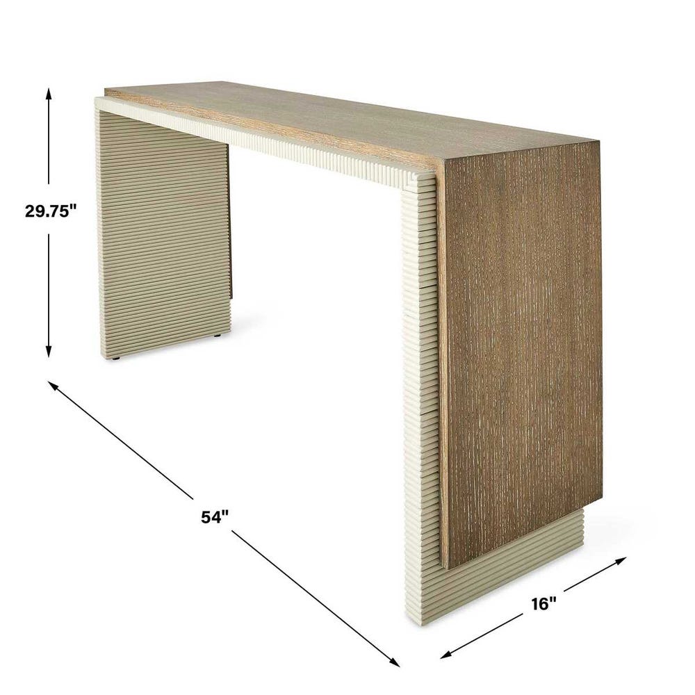 Maison Cerused Oak Fluted Console Table