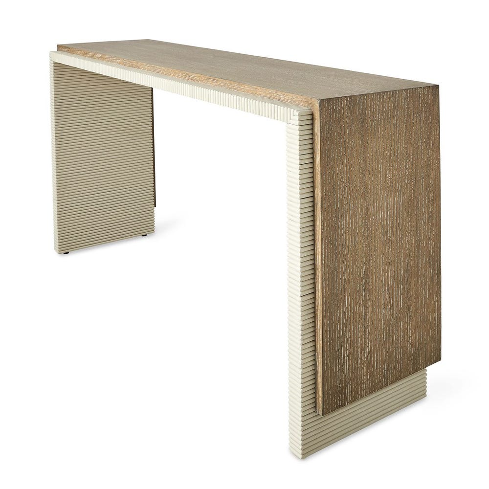 Maison Cerused Oak Fluted Console Table