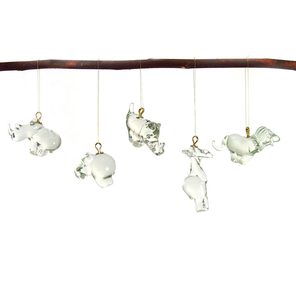 Reycycled Glass Animal Ornaments