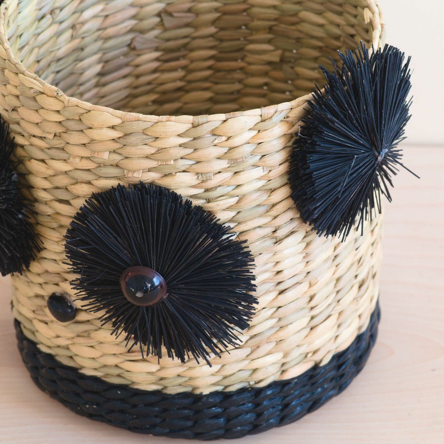 Panda 6" Seagrass Basket Planter - Animal Planter | LIKHÂ