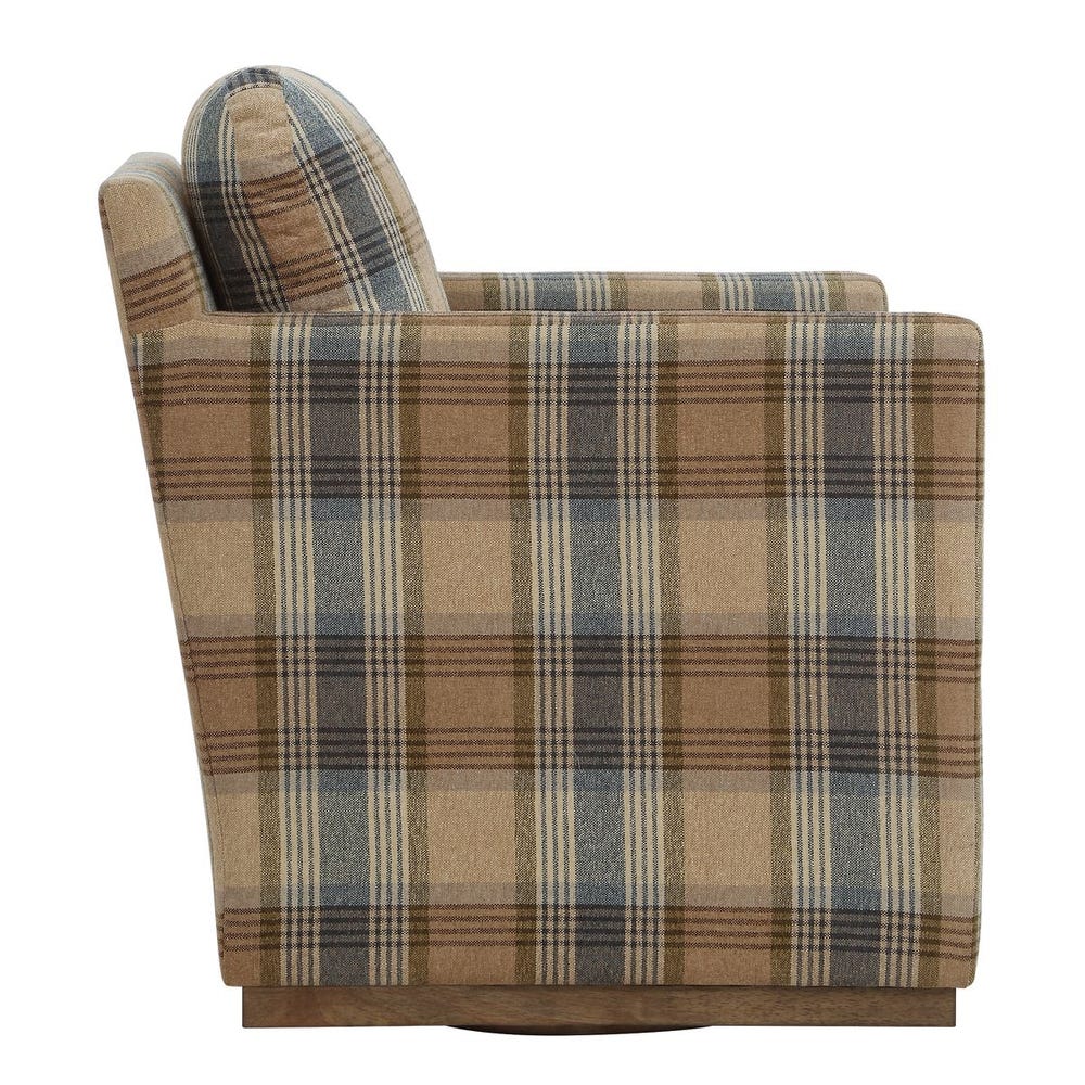 Briarwood Olive Plaid Swivel Chair