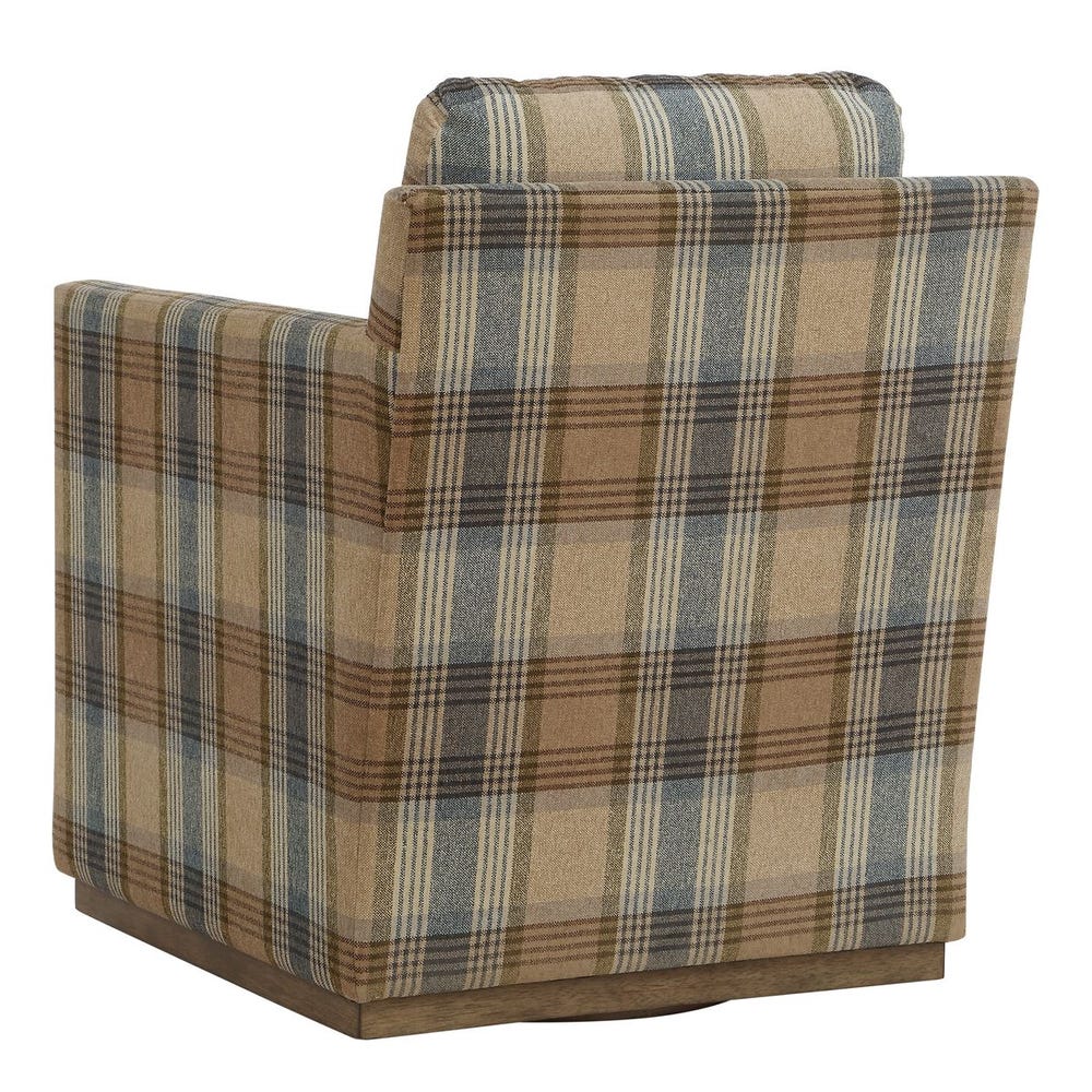 Briarwood Olive Plaid Swivel Chair