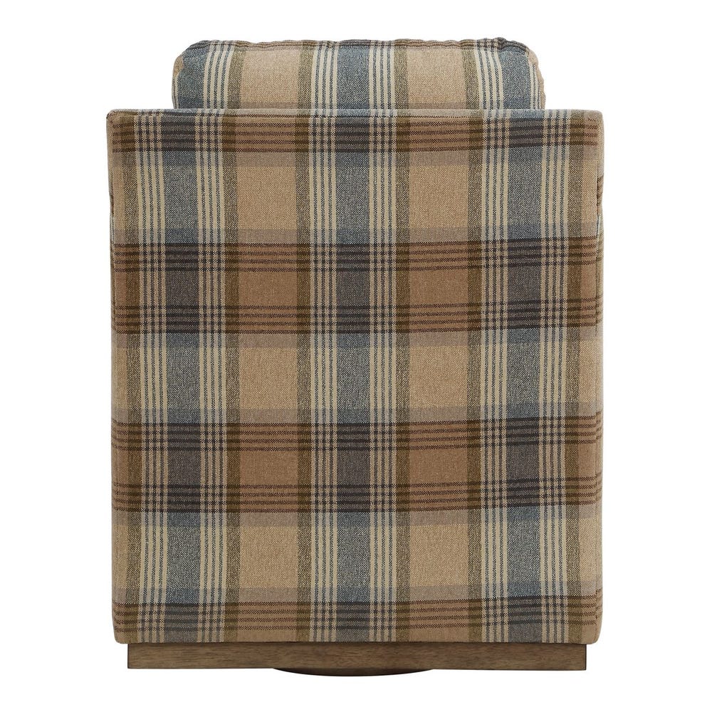 Briarwood Olive Plaid Swivel Chair
