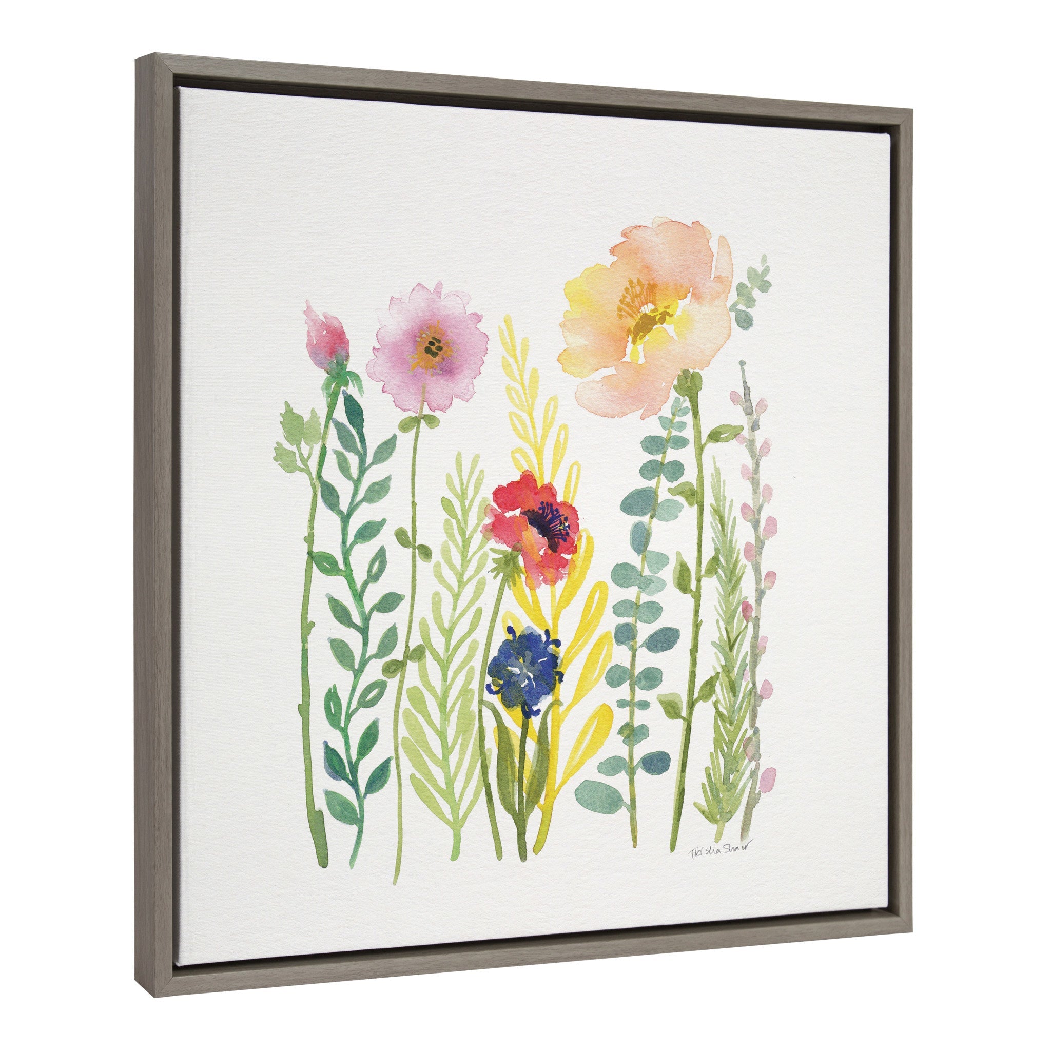 Sylvie Flowers and Ferns Framed Canvas by Patricia Shaw