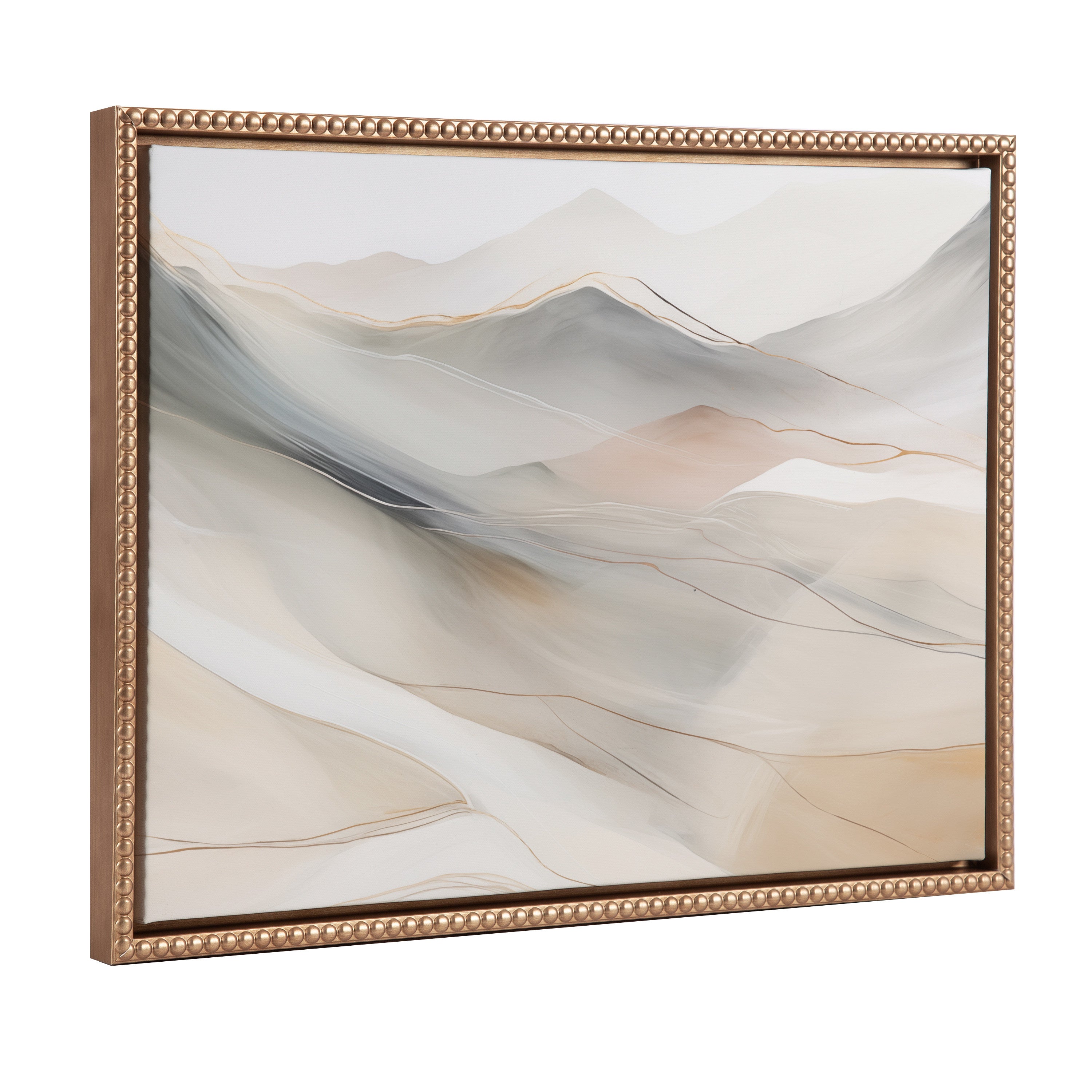 Sylvie Beaded Abstract Mystic Mountain Landscape Framed Canvas by The Creative Bunch Studio