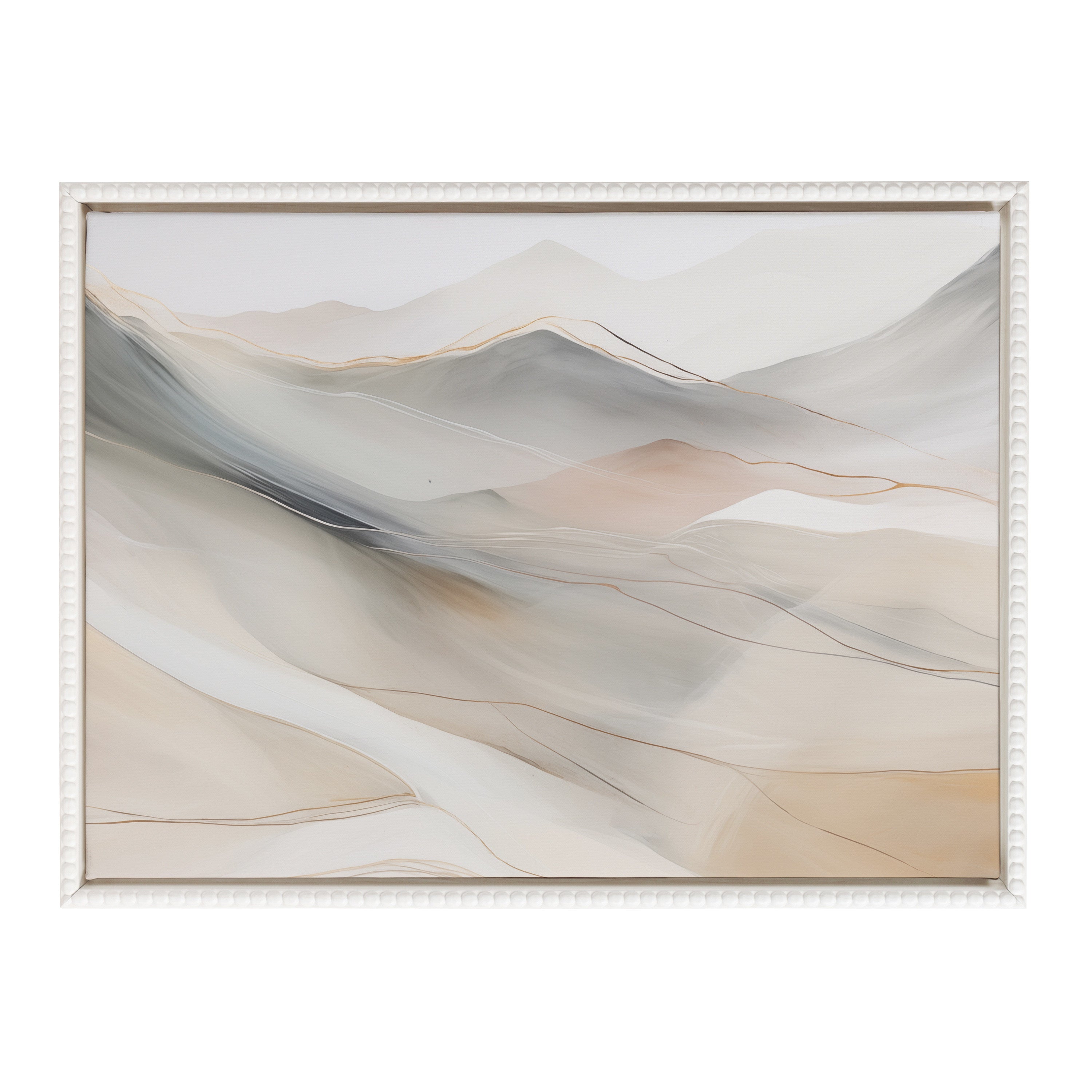 Sylvie Beaded Abstract Mystic Mountain Landscape Framed Canvas by The Creative Bunch Studio