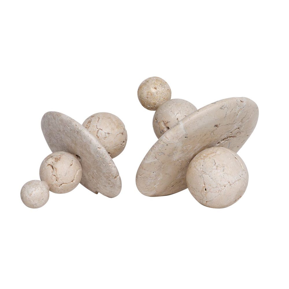 Cadas Weathered Stone Abstract Sculptures - Set of 2