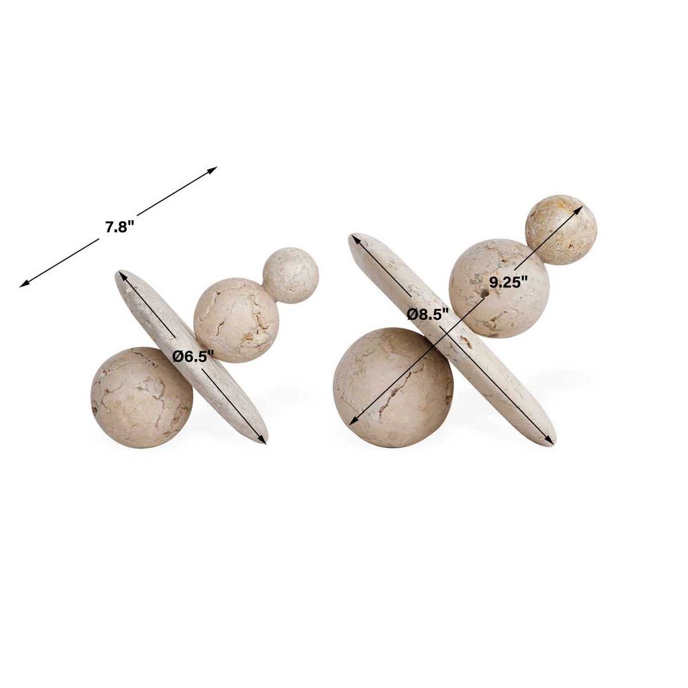 Cadas Weathered Stone Abstract Sculptures - Set of 2