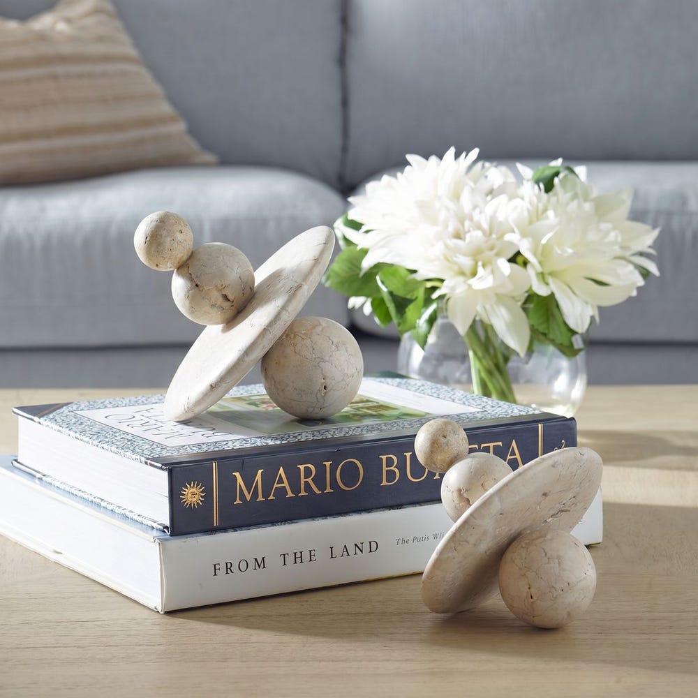 Cadas Weathered Stone Abstract Sculptures - Set of 2