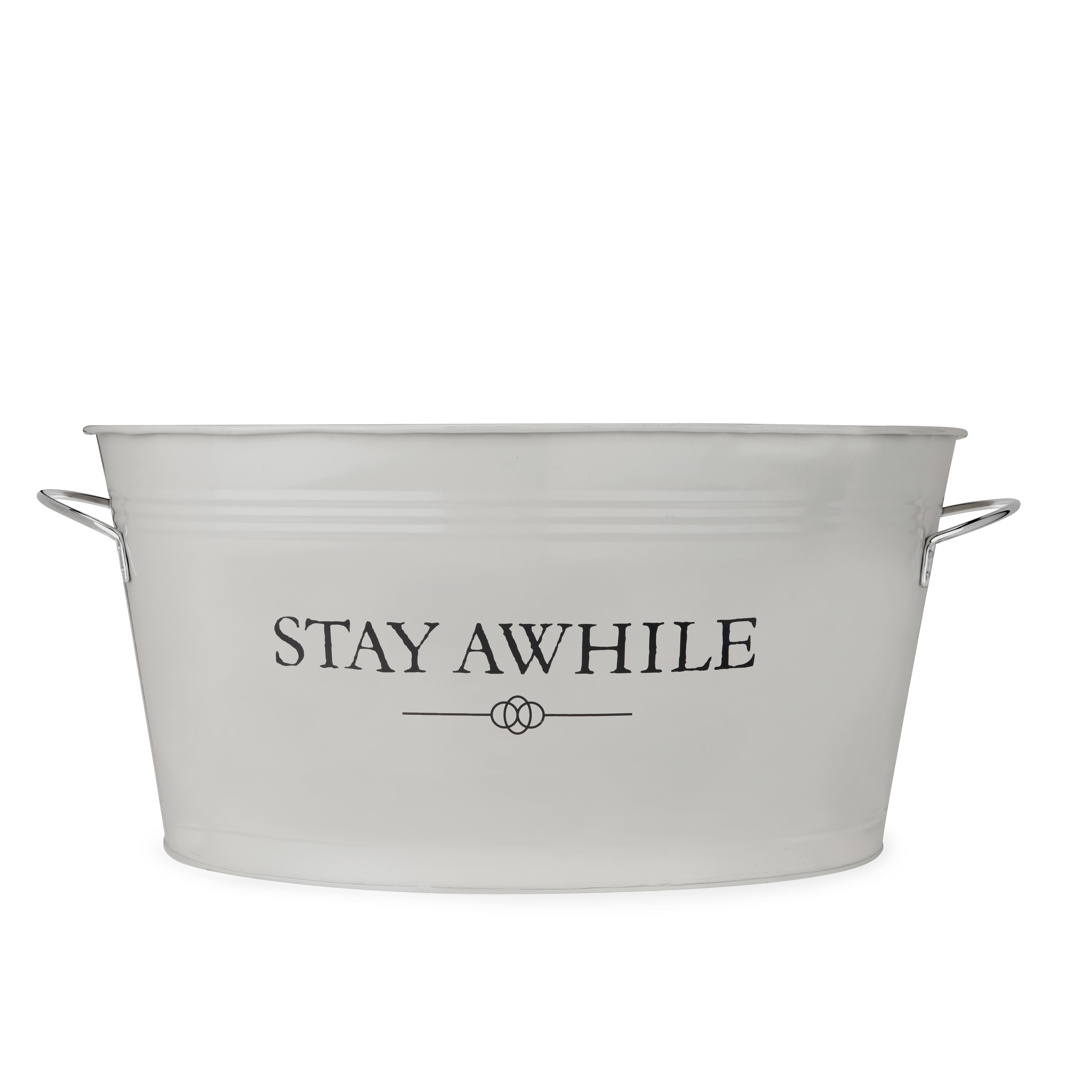 Stay Awhile Metal Drink Tub