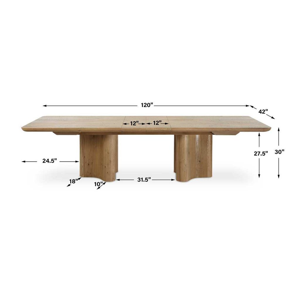 Reclaimed Oak Pedestal Extension Dining Table