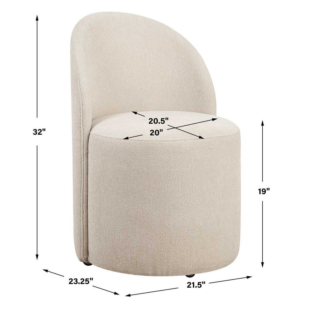 The Emery Upholstered Rolling Dining Chair