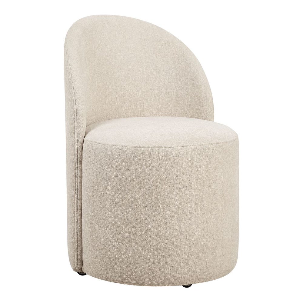 The Emery Upholstered Rolling Dining Chair