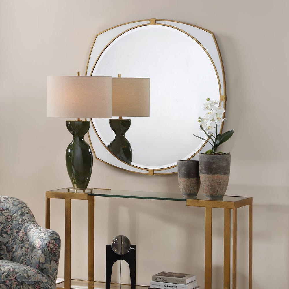 Aviana Antique Gold Round Mirror