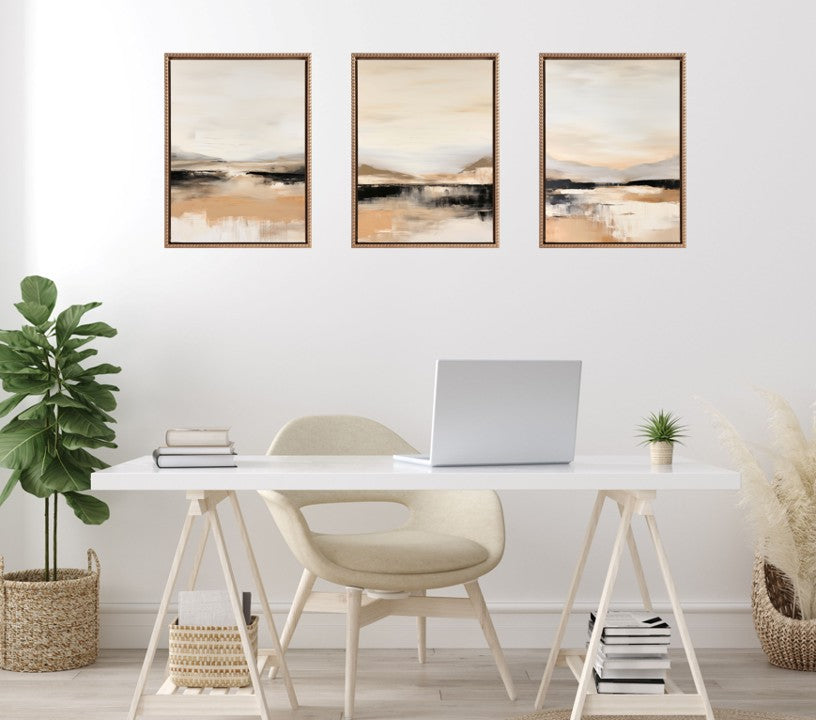 Sylvie Peaceful Landscape I, II and III Framed Canvas Art Set by Amy Lighthall