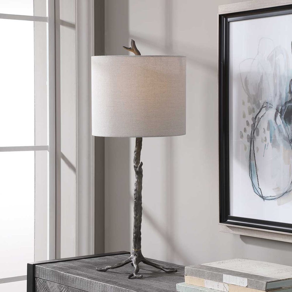 Anatole Rustic Organic Gunmetal Table Lamp