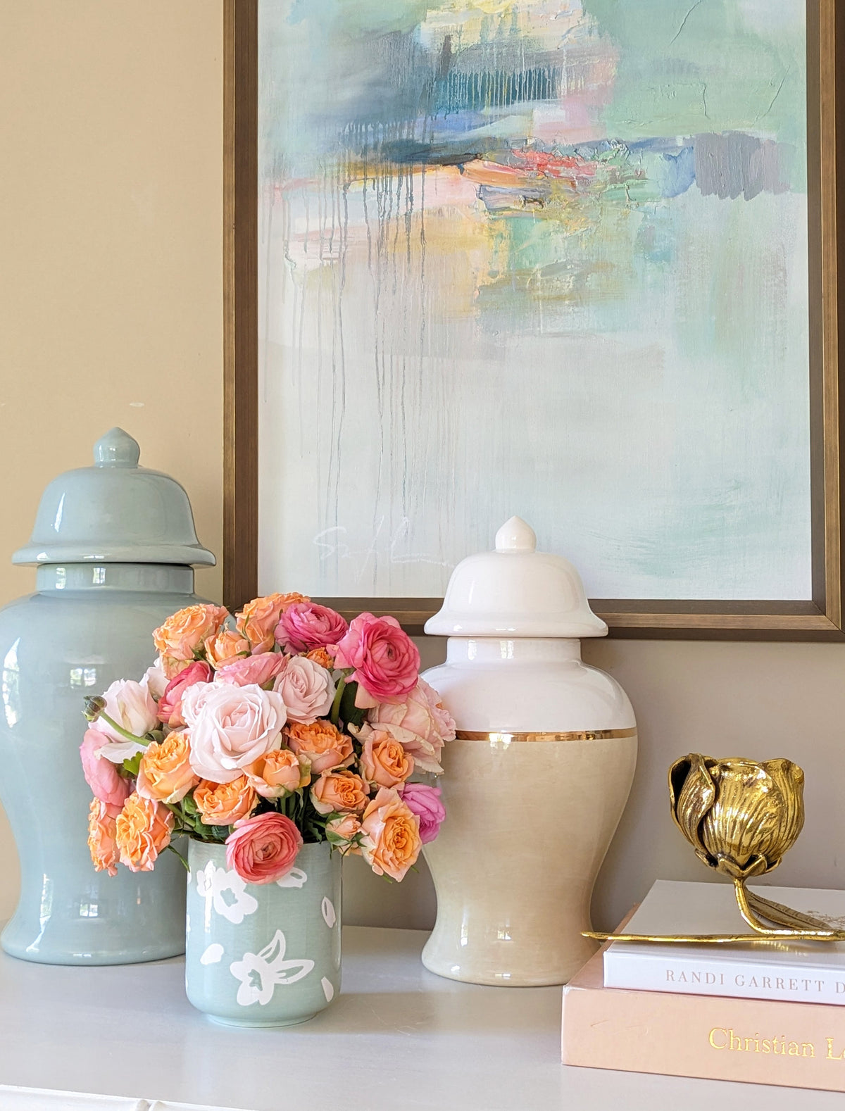 Sakura Ginger Jars in Hydrangea Light Blue
