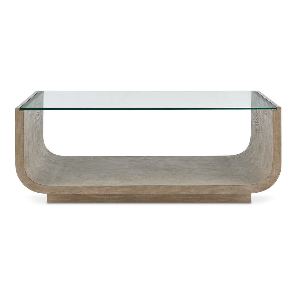 Sculpted Burl Glass Coffee Table